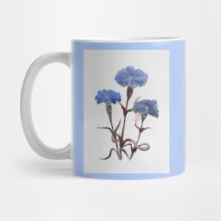 watercolor and sumiE ink cornflowers Mug